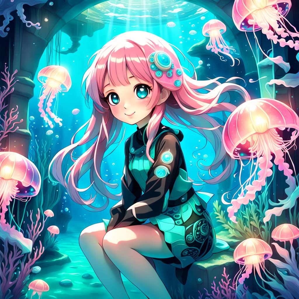 Anime Seal Girl Portrait by Underwater Portal