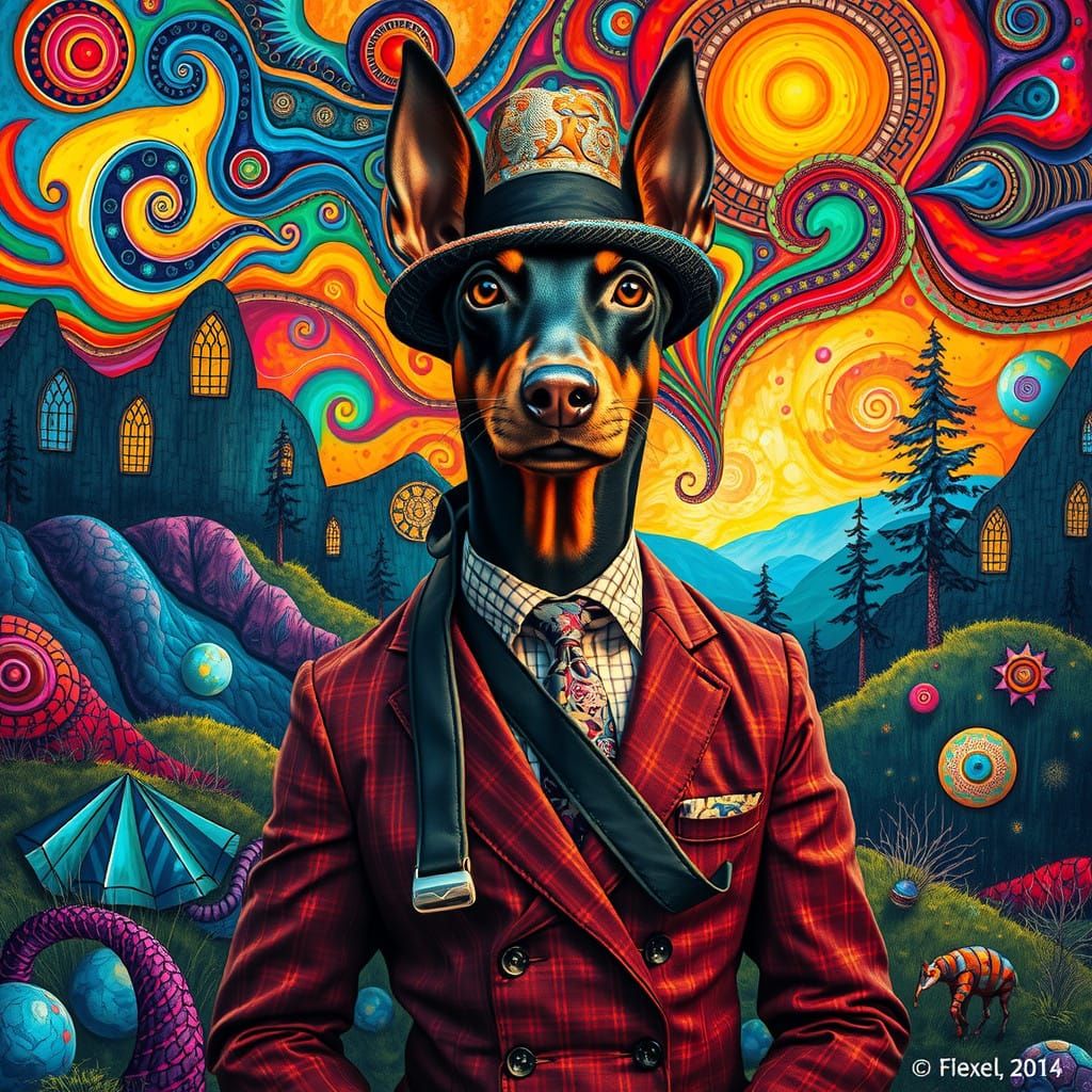 Surreal Wilderness Landscape in Psychedelic Colors, Hyperrea...