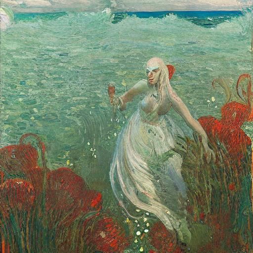 Glass Girl Seized by Monster: Detailed Illustration