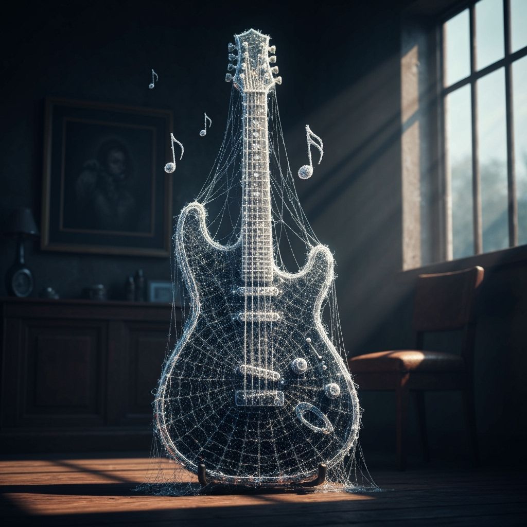 Epic Spiderweb Guitar in Dramatic Light