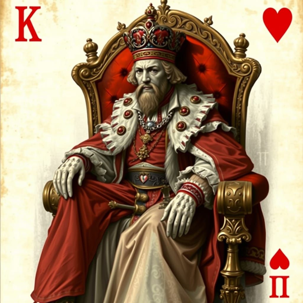 King of Hearts in Baroque Style on Throne