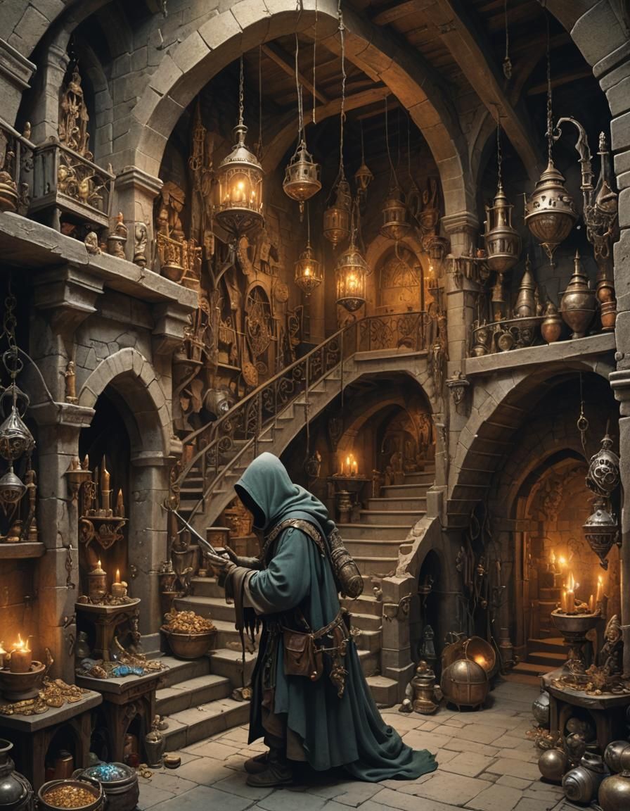 Dungeon Thief in Medieval Fantasy Art