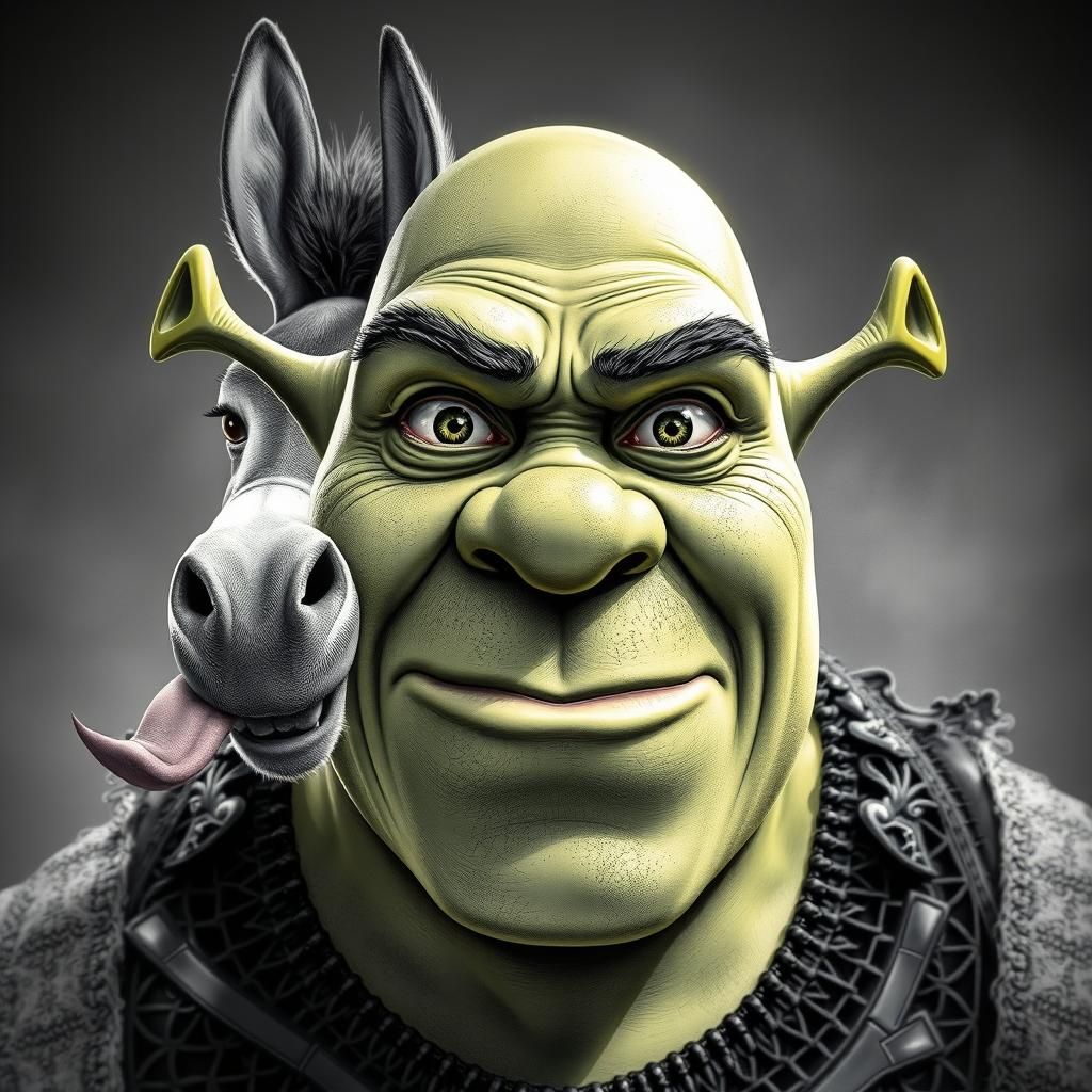 Shrek Photobomb: Digital Art Portrait