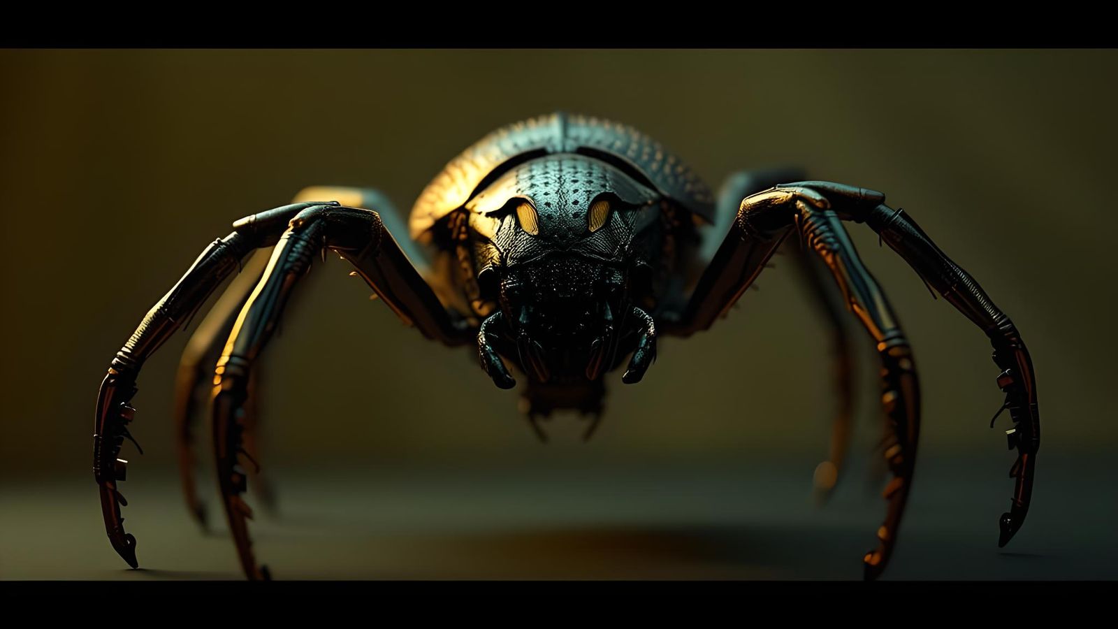 Armored Spider-Beetle Hybrid in Cinematic Lighting