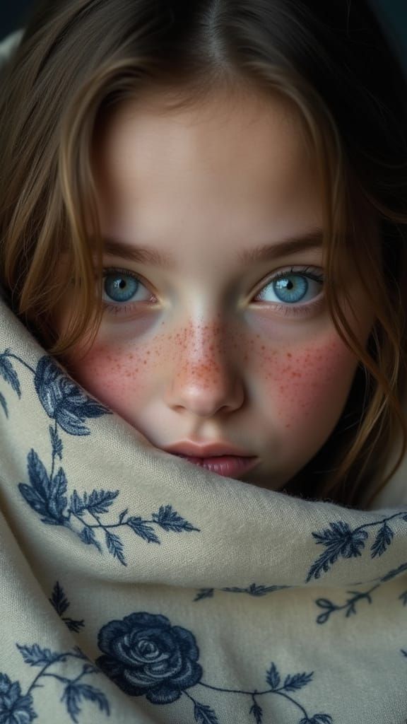 Hyper-Realistic Portrait of a Woman with Blue Eyes