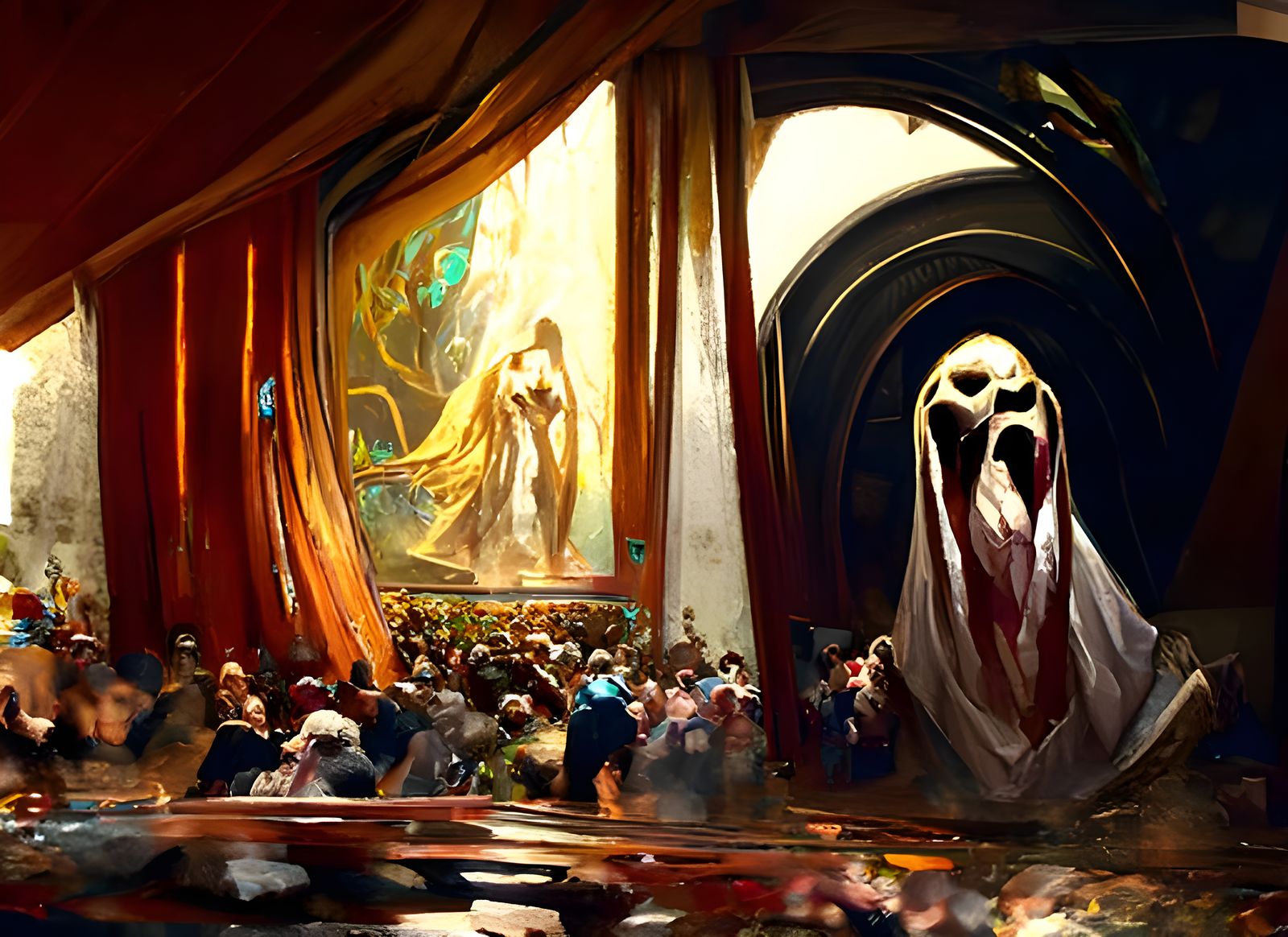 Sinister Scream Movie Theatre in Art Deco Style