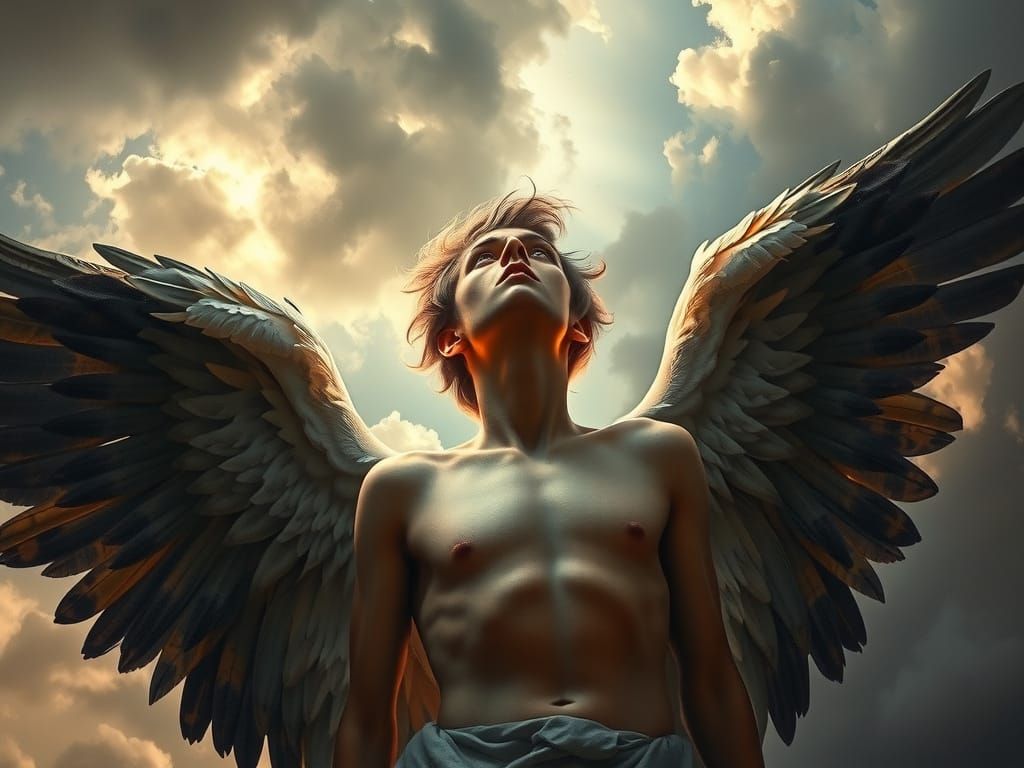 Fallen Angel Rising: Photorealistic Rembrandt Lighting