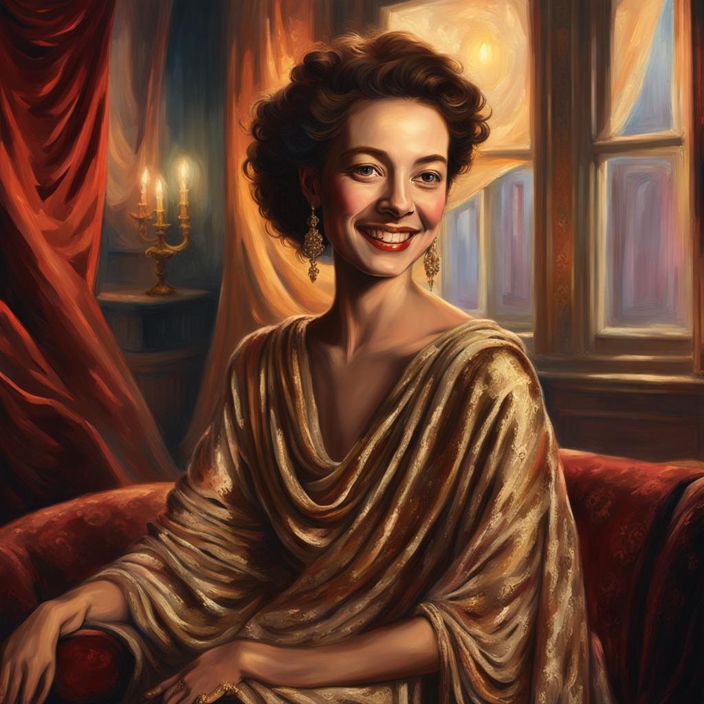 Charming Woman Portrait in Rembrandt Lighting