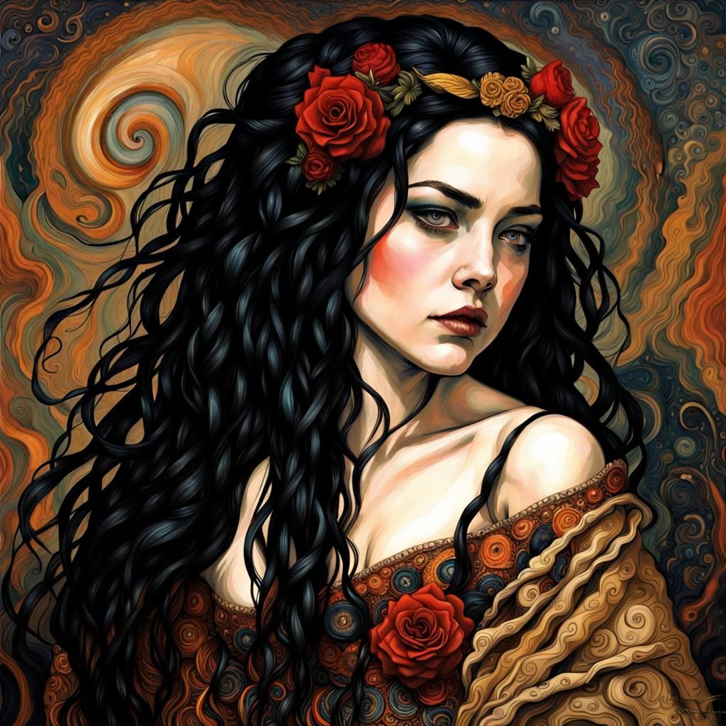 Gothic Goddess: Emo Meets Klimt, Renoir, and Caravaggio