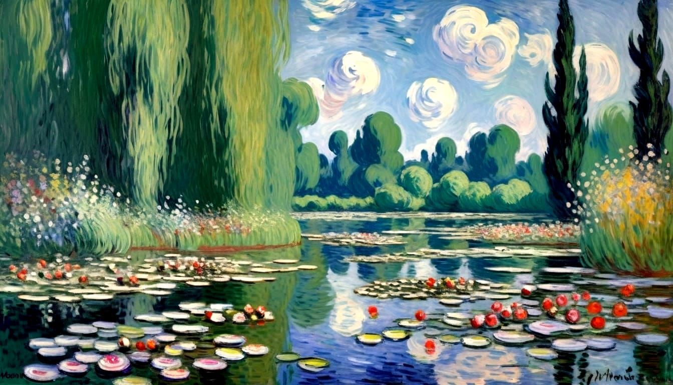 Opulent Monet Style Landscape