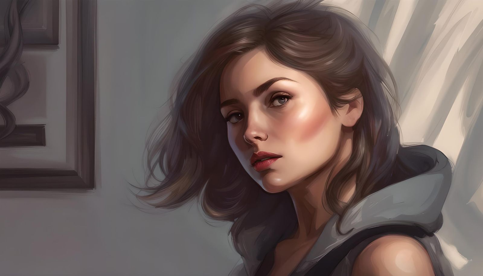 Gorgeous Powergirl Portrait in Comic Art Style