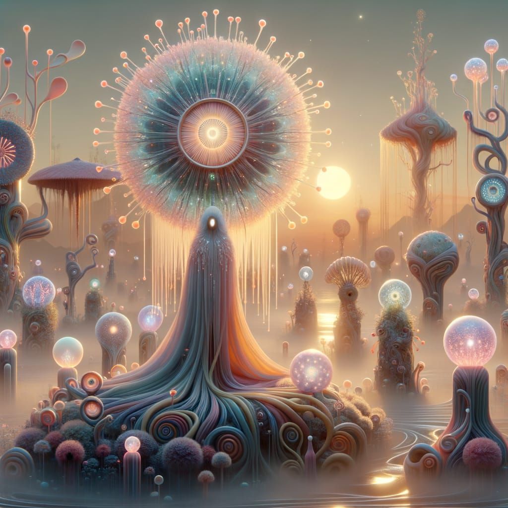 Surreal Entities in Dreamlike Landscapes as Dadaist Art