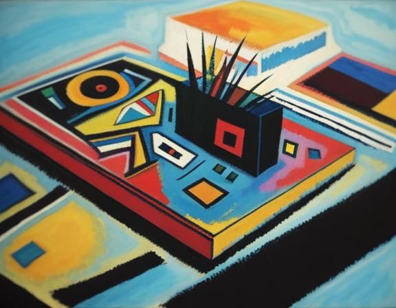 Abstract Impasto Painting with Bold Colors