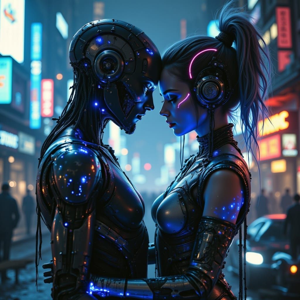 Cyberpunk Love in a Futuristic World