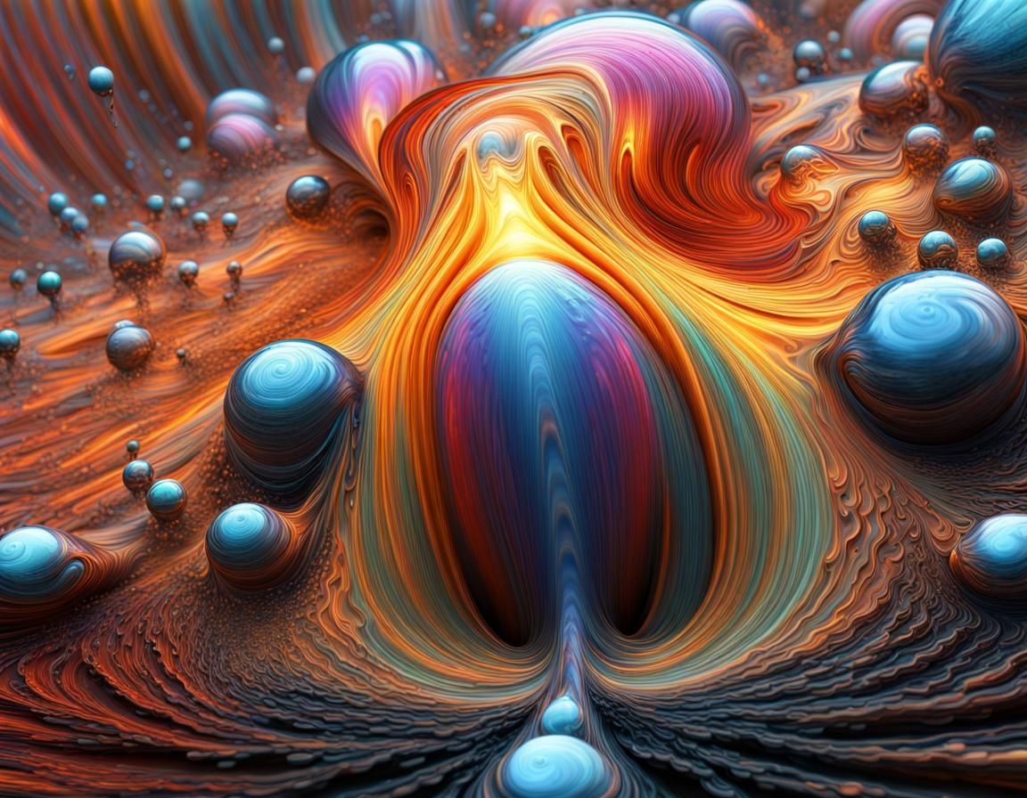 Exploding Tornado of Dewdrops: 3D Acrylic Particle Art