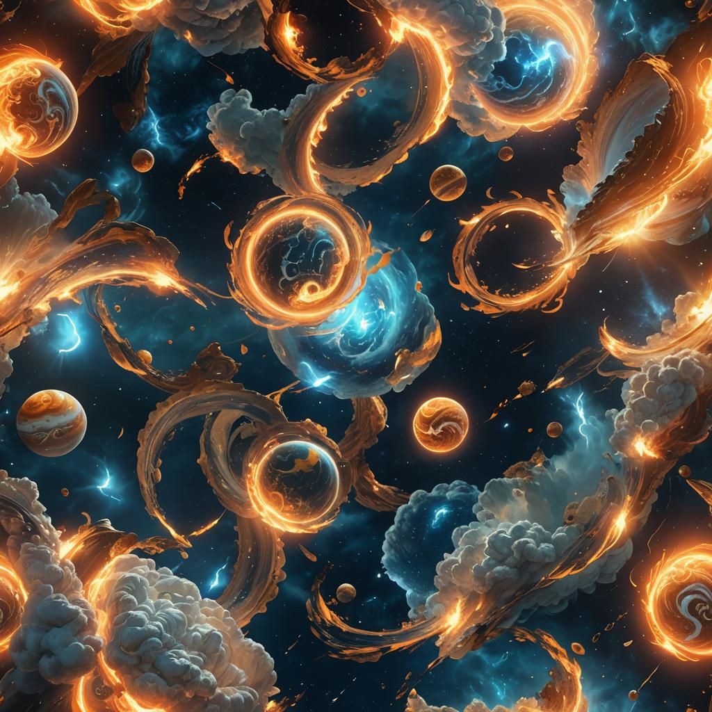 Jupiter's Planetary Fragments: A Sci-Fi Concept Art