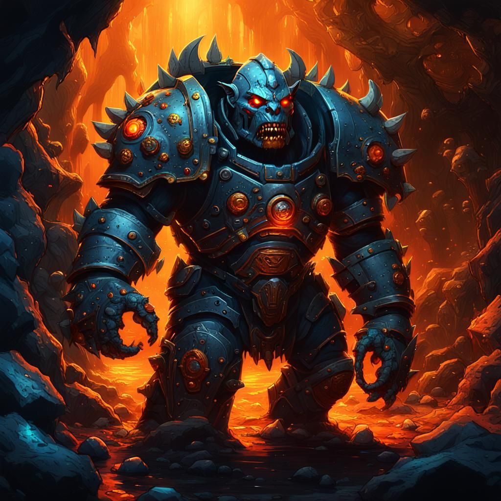 Powerful Orc Headkrumpa in Vibrant Fantasy Armour
