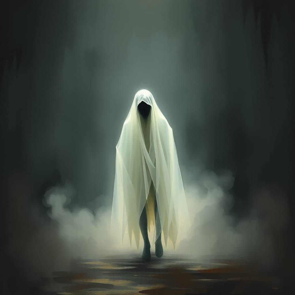 Ghostly Figure in Mist, Romanticism Style