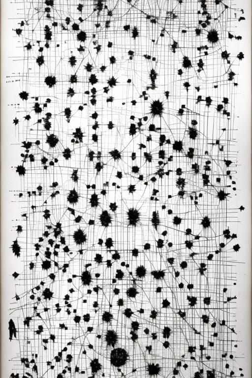Complex Graphic Musical Score in Black and White