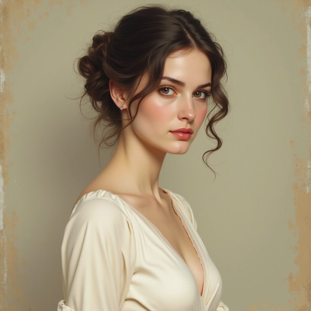 Elegant Woman in White Silk: Romantic Portrait