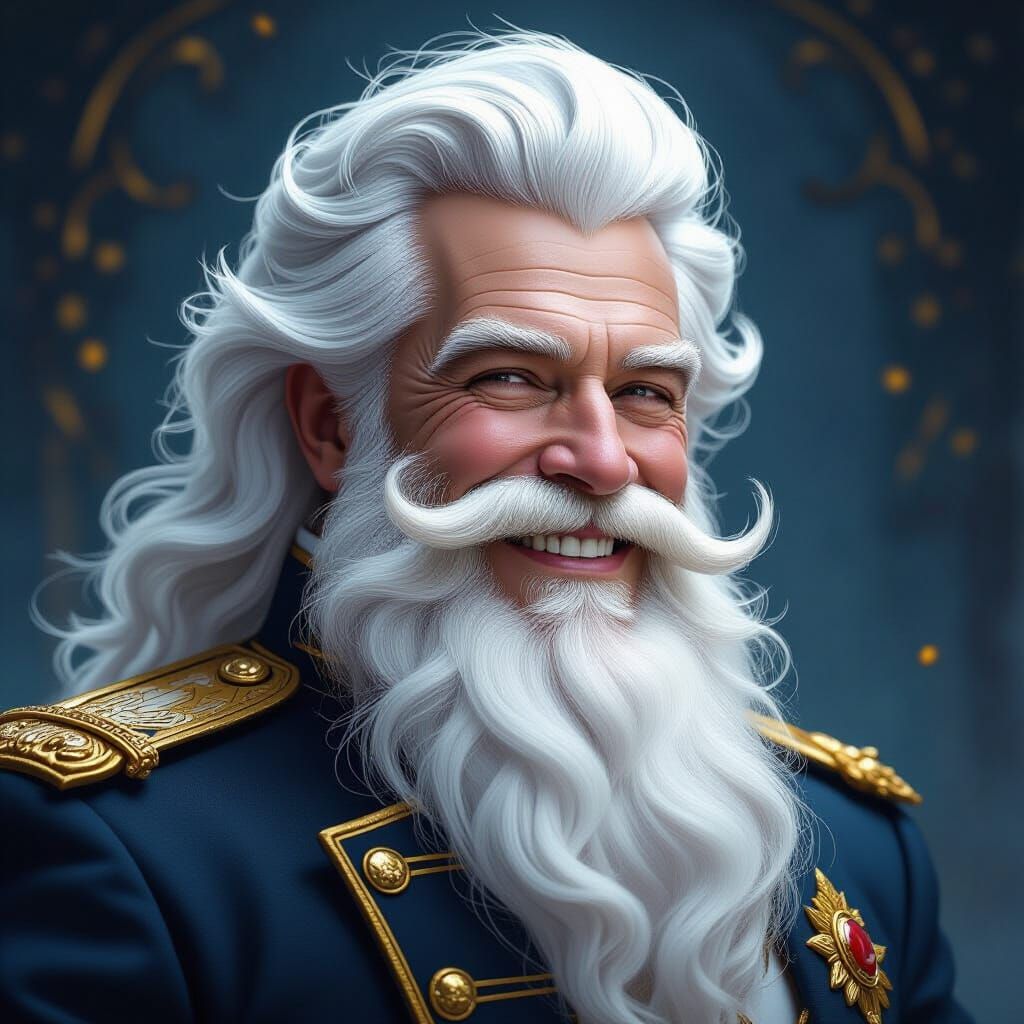 Fantasy Portrait of an Old Man with White Hair