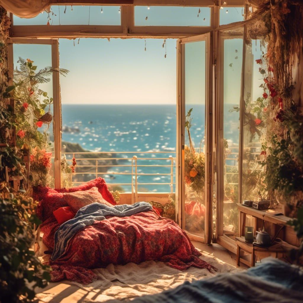 Renaissance Solarium with Sea View in Hyperreal Style