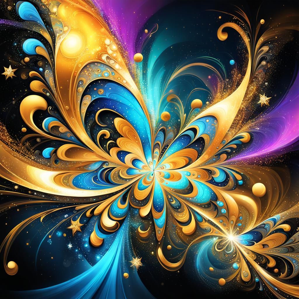 Dazzling Abstract Design with Sparkling Jewels