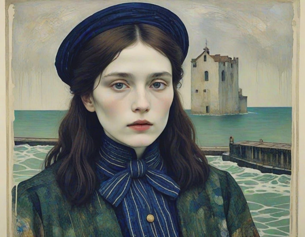 Portrait in Art Nouveau Style