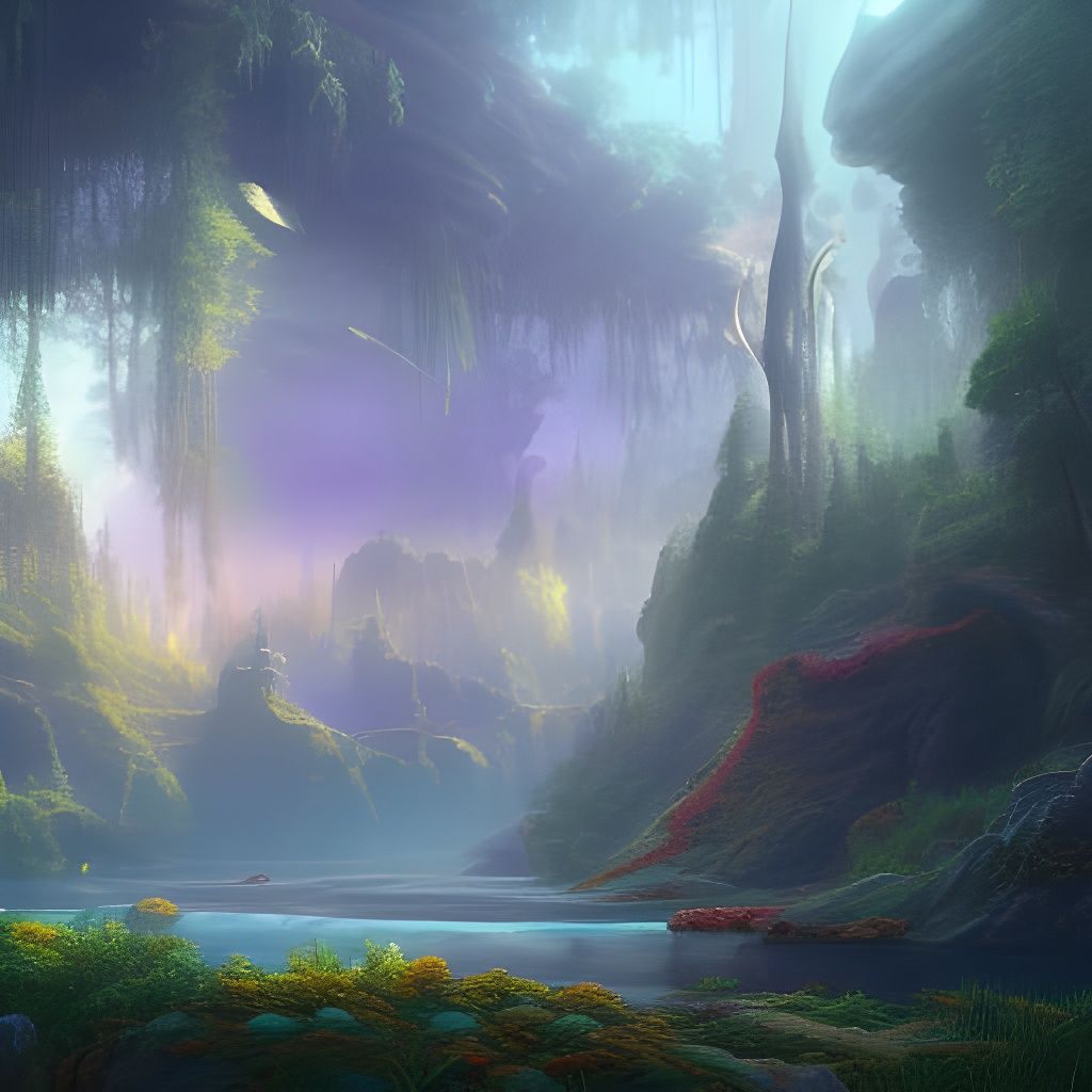 Fantastical Dreamland Wilderness in Detailed Digital Art