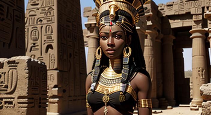Black Cleopatra in Ancient Egyptian Setting