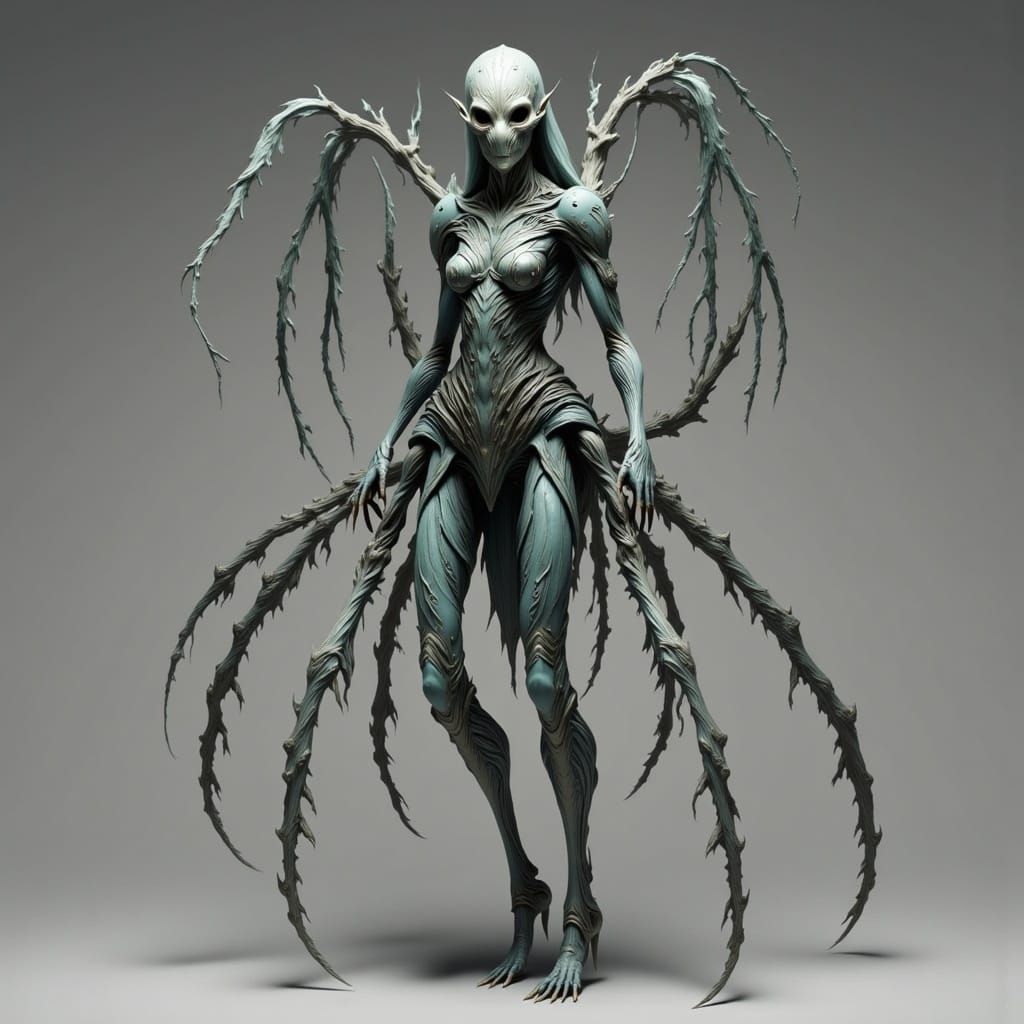 Arachne Traveler with Radiant Legs in Whimsical Fantasy