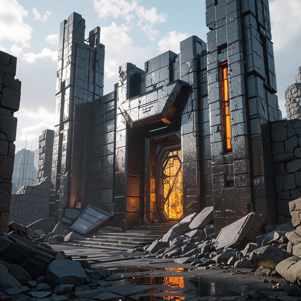 Post-Apocalyptic Fortress in Ruins: 8K Unreal Engine Render