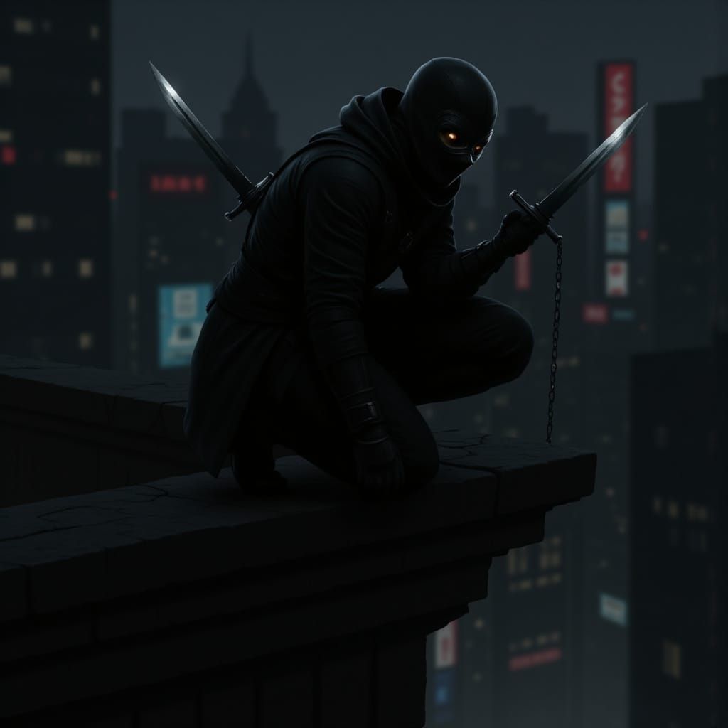 Dark Futuristic Assassin in Stealth Mode