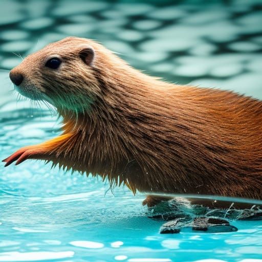 swim aerobics with marmots