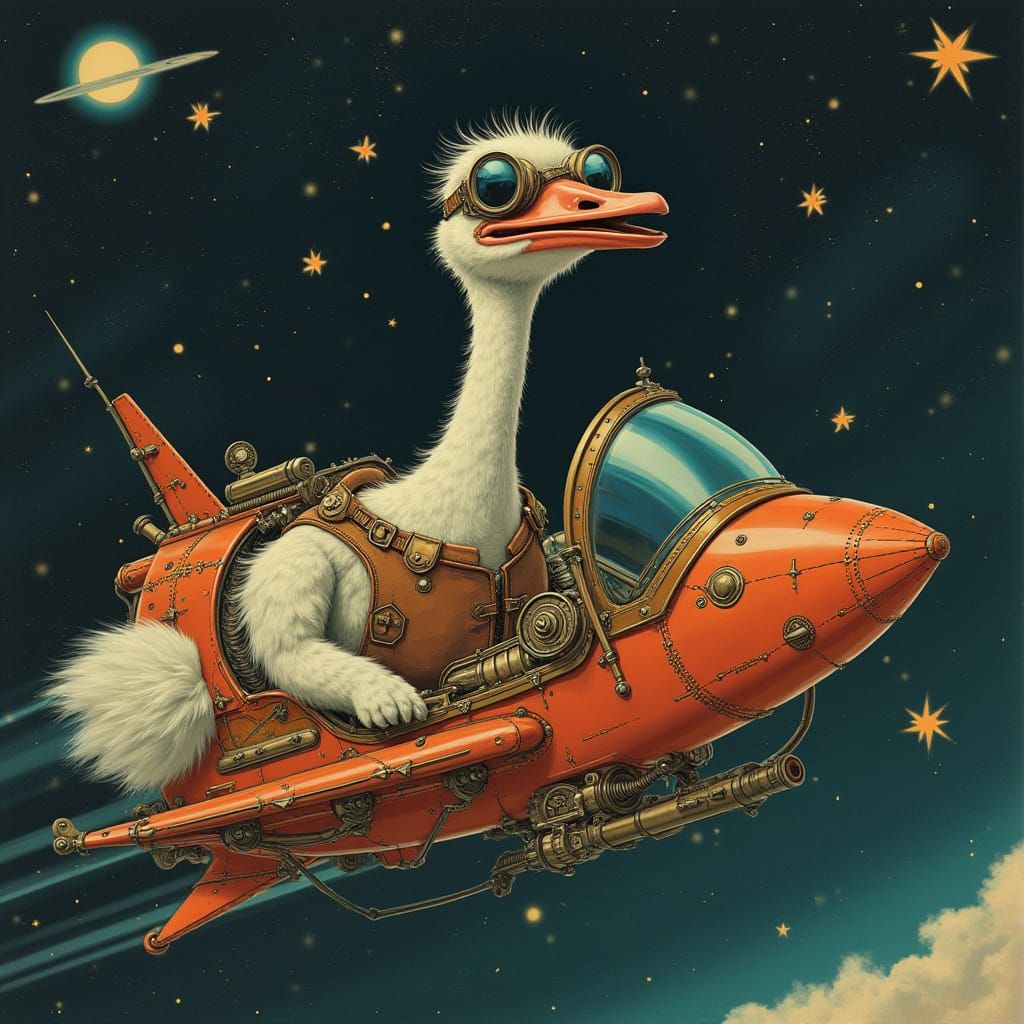 Steampunk Interstellar Ostrich