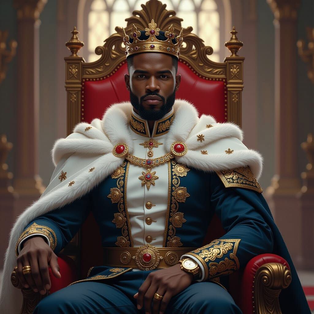 Prince in Royal Attire Stands Firm: Digital Painting