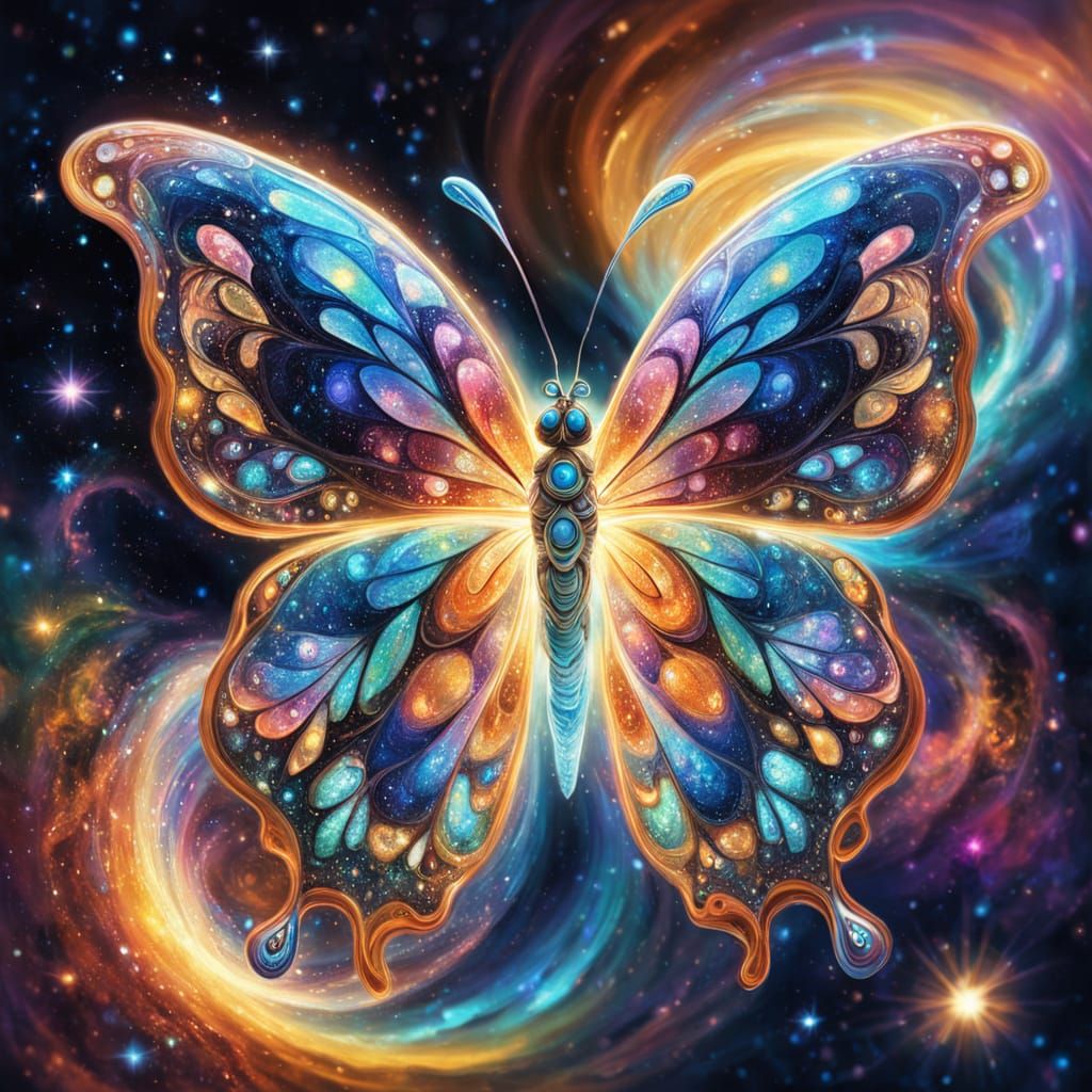 Galactic Butterfly in Cosmic Dance