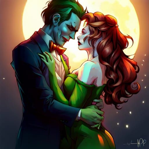 Joker and Poison Ivy in Rococo Style