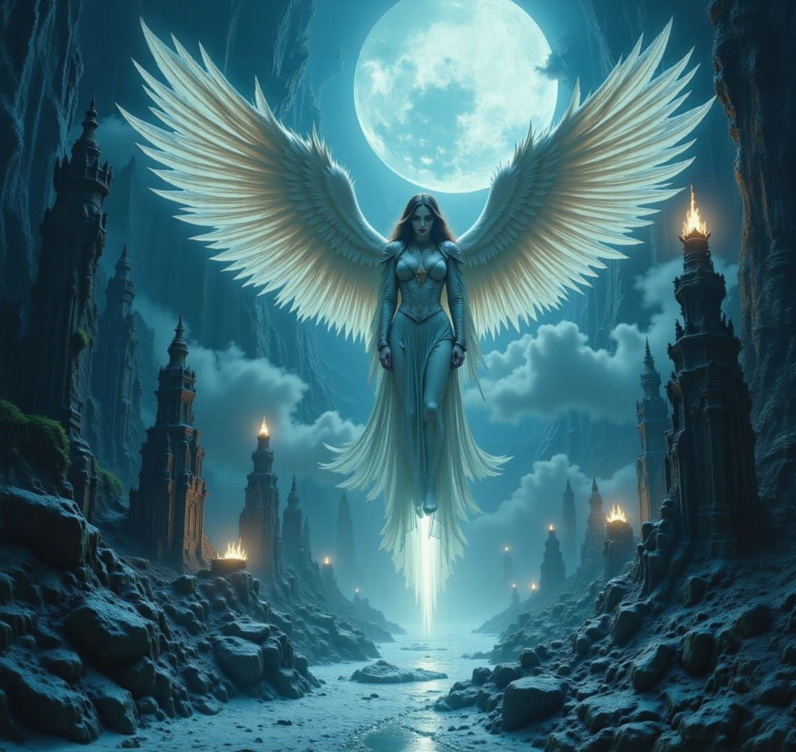 A colossal angel warrior