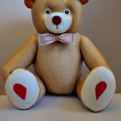 Vintage Winnie the Pooh Style Valentine Teddy Bear