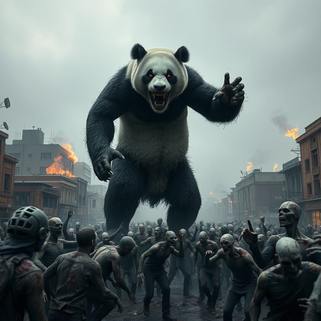 Zombie Panda Overrun Chengdu in Photorealistic Horror