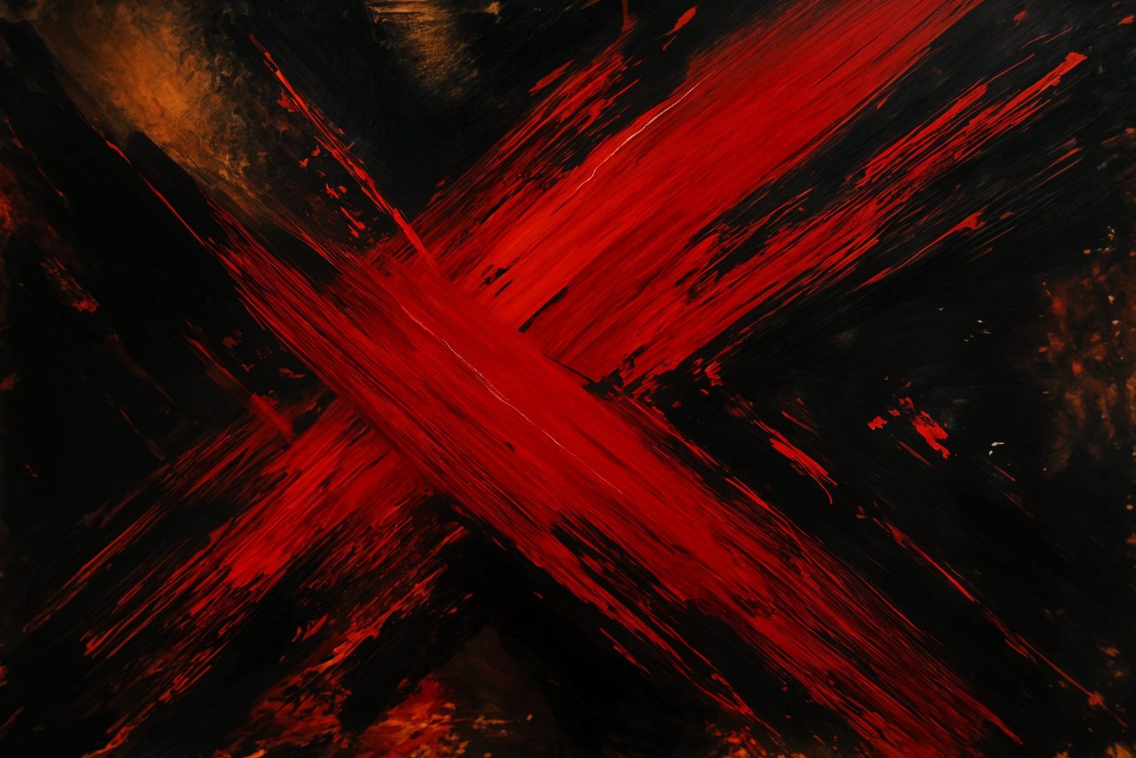 Violent Red Rage: Abstract Expressionist Impasto Painting