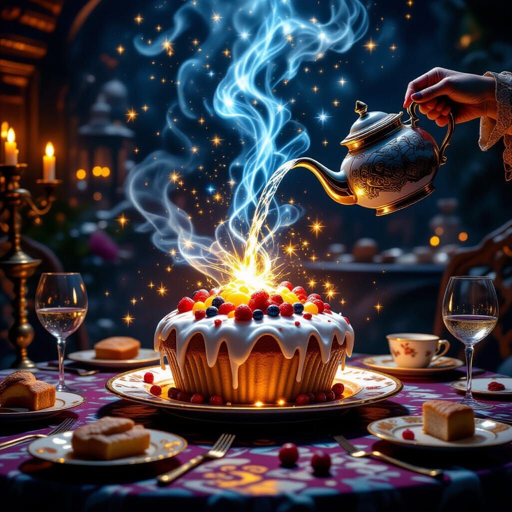 Magical Levitating Feast and Glowing Desserts