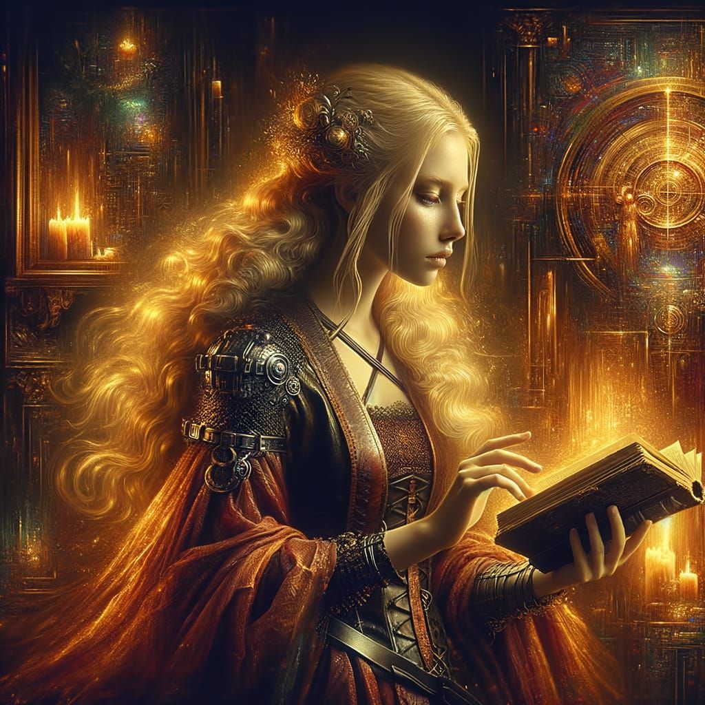 Norse Goddess Saga with Golden Firelight