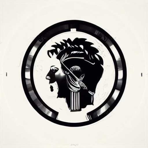 Stoic Philosopher Silhouette with Laurel Wreath