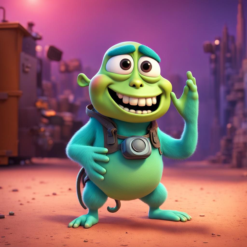 Playful Character in Pixar-Inspired 3D Art
