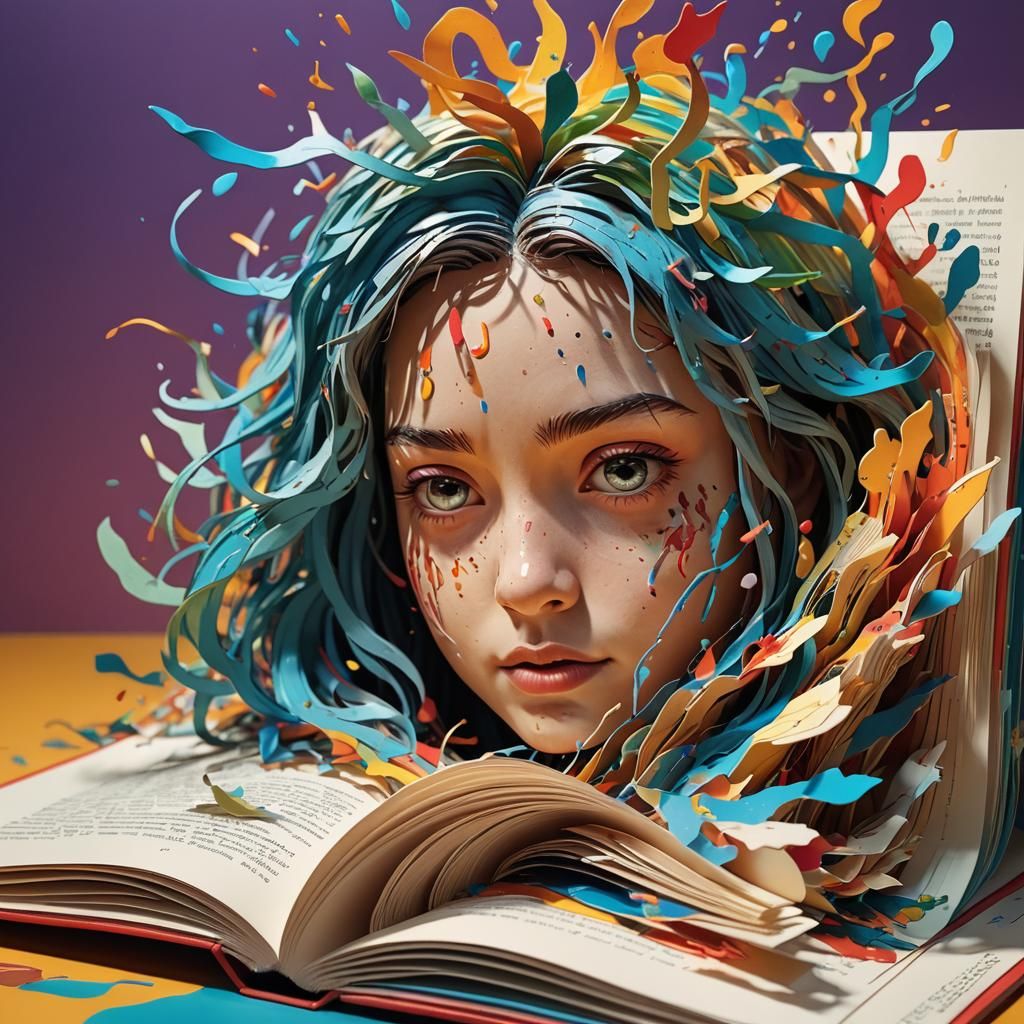 Hyperrealistic Pop-Up Book Splash Art
