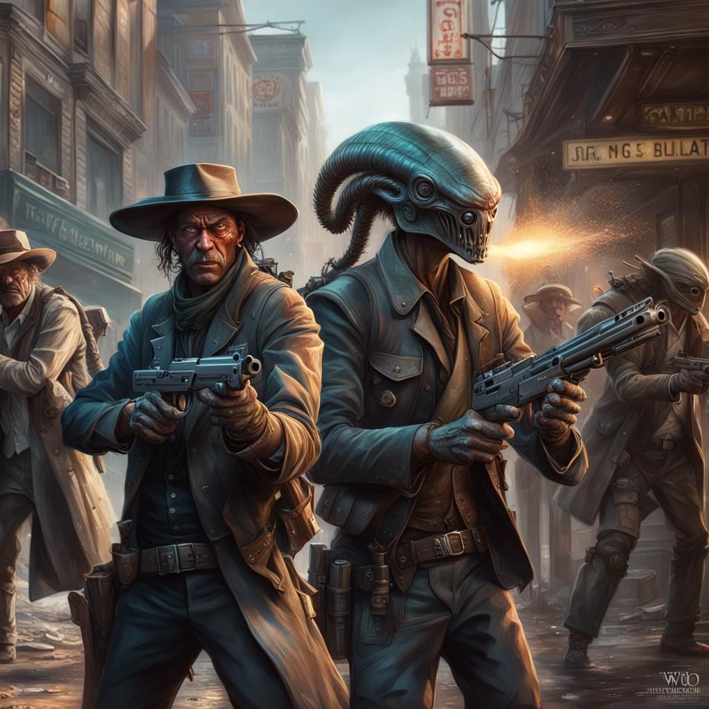 Alien Gunfight on Old West Main Street