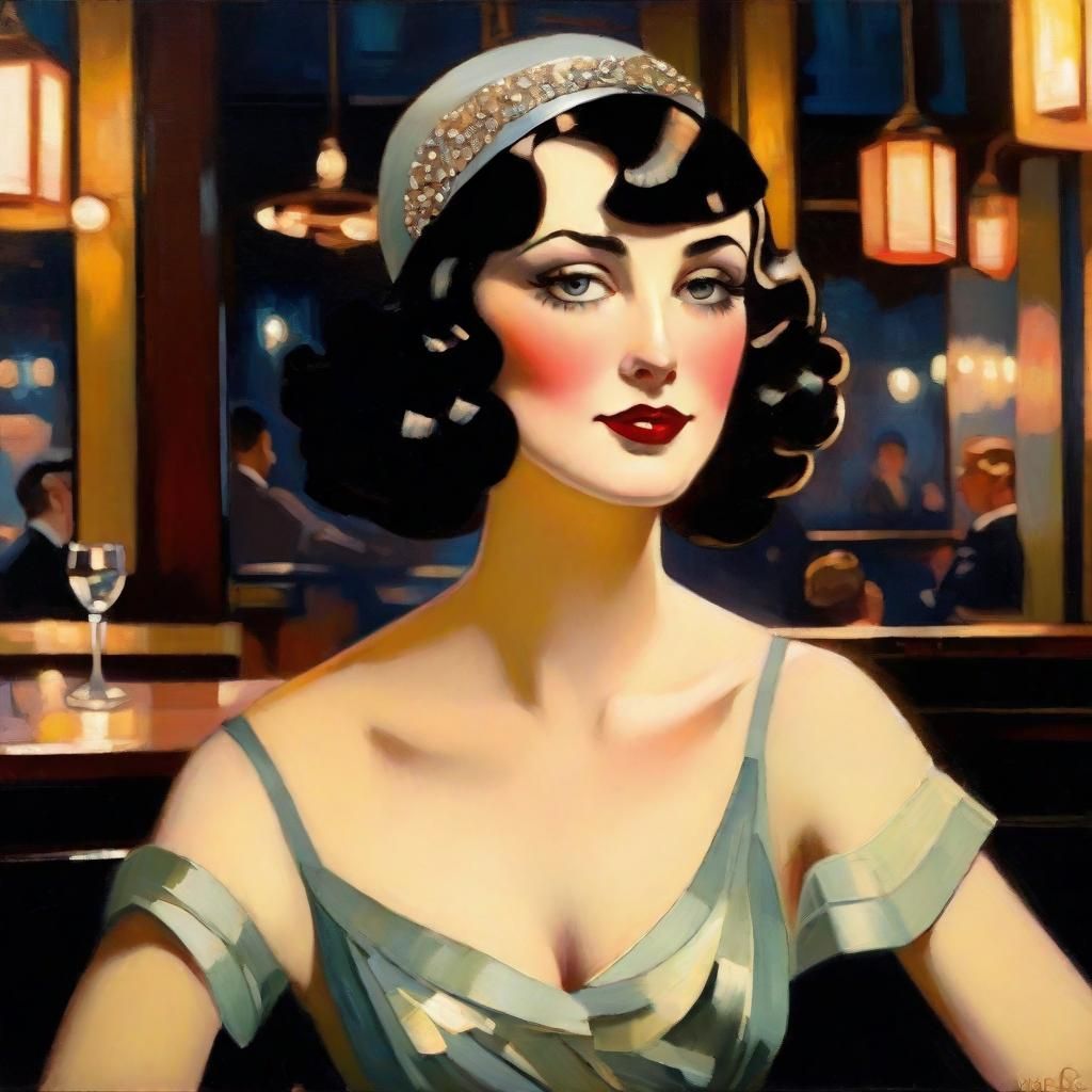 Elegant 1920s Portrait of a Voluptuous Ingenue