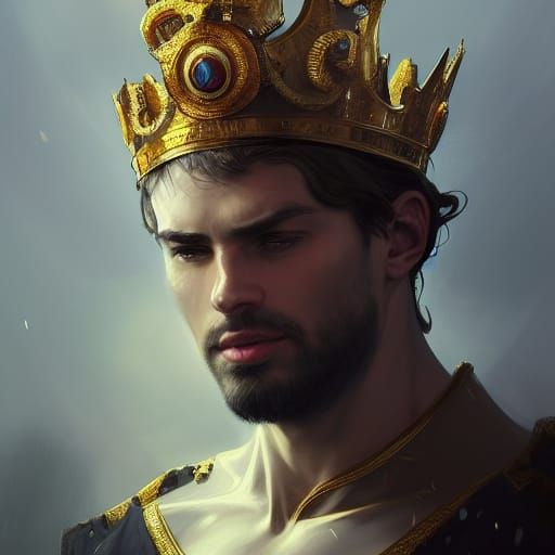 Splendid King Portrait in Hyperdetailed Digital Art